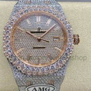 AMG Factory Audemars Piguet Royal Oak Selfwinding 15400 41mm Full Diamond&Rose Gold,Diamond Dial 8 aa1a098a 4aa4 49d4 9fc7 a61f629c8a8a Clean Factory Watch