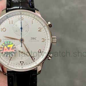 AZ Factory IWC Portuguese Chronograph IW371401 41mm Steel Leather Strap White Arabic Numerals Dial 9 abfb3faf 2274 47f7 a8f0 ceccaf2ea504 Clean Factory Watch