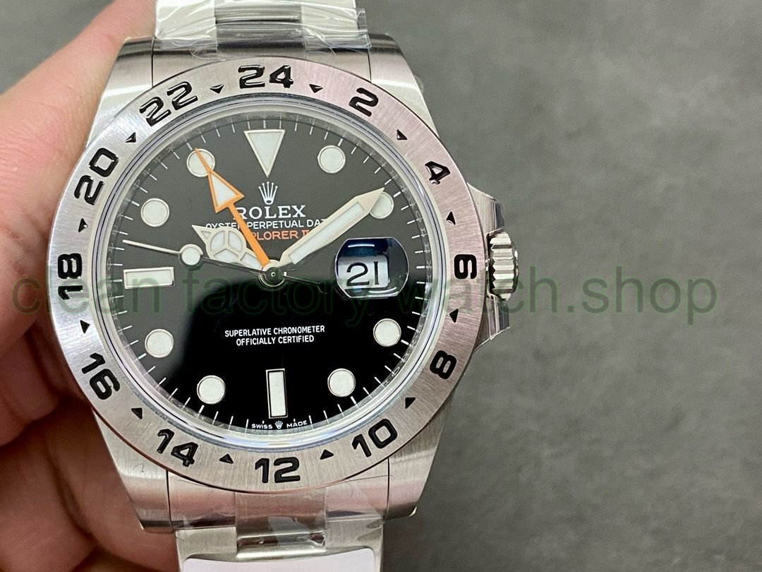 JVS Factory Rolex Explorer II 226570 42mm Full 904L Black Dial 1 af9fe6f9 84d9 4745 8a7b f00b70d57241 Clean Factory Watch