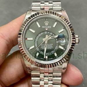 Noob Factory Rolex Sky-Dweller 336934-0002 42mm Full White Gold Green Dial 18 b20d9156 baa7 44da b03f 230c24d6033b Clean Factory Watch