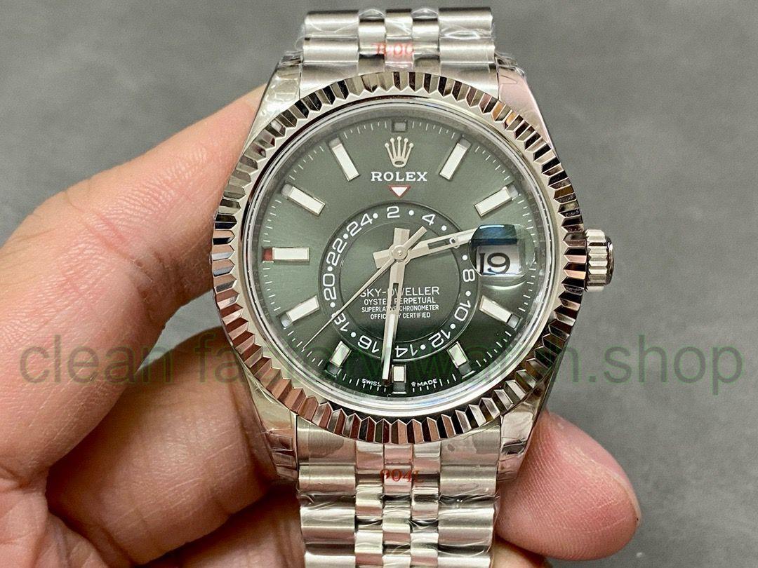 Noob Factory Rolex Sky-Dweller 336934-0002 42mm Full White Gold Green Dial 1 b20d9156 baa7 44da b03f 230c24d6033b Clean Factory Watch