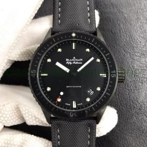 ZF Factory Blancpain Fifty Fathoms Bathyscaphe 5000-0130-B52A 43mm Ceramic Textile Strap Black Dial 14 b73196d2 b758 4c66 95d7 80ad192bc7b9 Clean Factory Watch