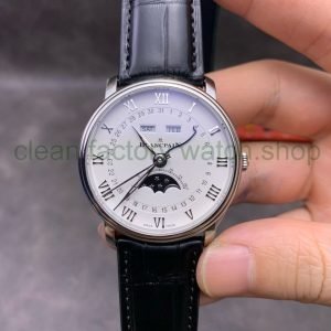 OM Factory Blancpain Villeret Quantième Complet 6654-1127-55B 40mm Steel Leather Strap Roman Numerals White Dial 8 b817514b 23aa 4794 8de4 e5207a1d5cde Clean Factory Watch