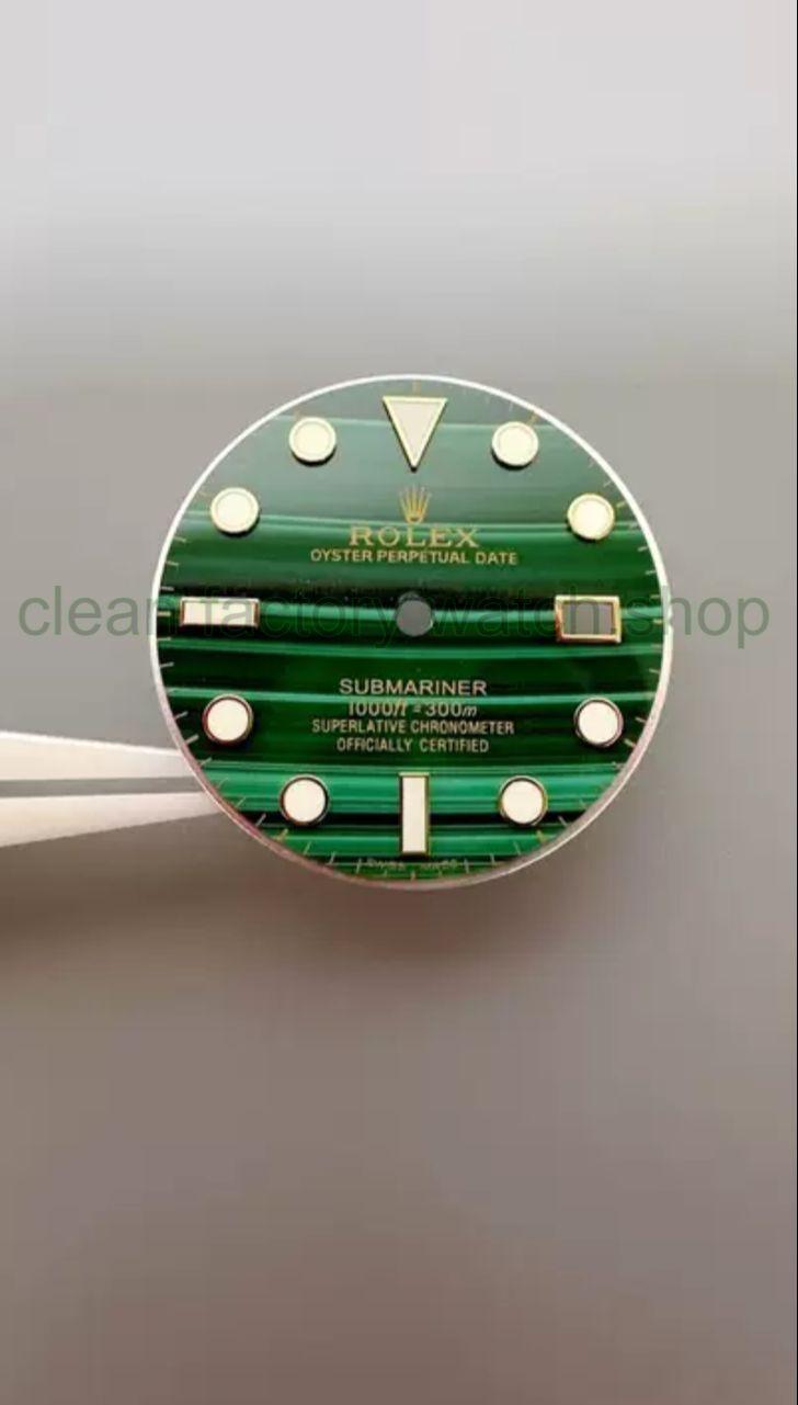 Rolex 40mm Submarine Dial, High-End Malachite Dial, Natural Gemstone Substitute Dial, Dial Mold Repair And Modification, Suitable For Installing 3135 Movement- 1 baf7a24b 3fb0 4b4b b6c6 5a8710f153b8 Clean Factory Watch