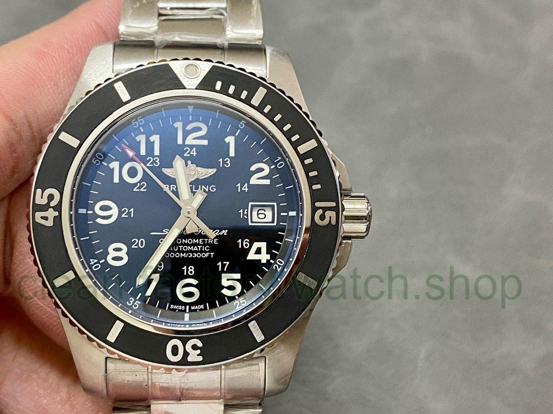 TF Factory Breitling Superocean II 44 A17392D7/BD68/162A 44mm Full Steel Black Arabic numerals Dial 1 bf308cb6 e190 44d5 977f f72495dce2c9 Clean Factory Watch