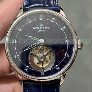 Tourbillon Patek Philippe 43mm Steel Leather Strap Starry Sky Black Dial 4 bf501de8 4d11 4adb bb47 1eb4dd48afb5 Clean Factory Watch