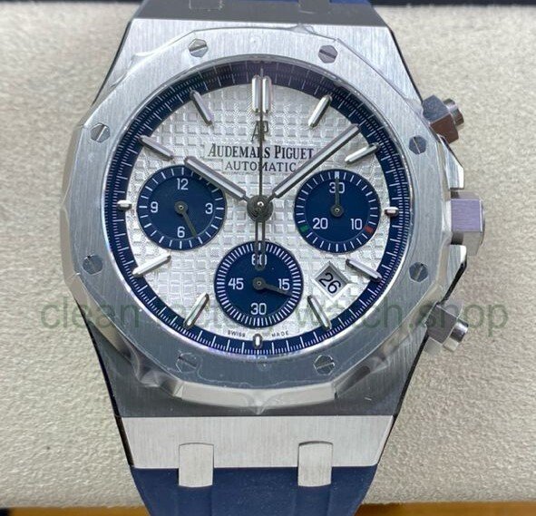 BF Factory Audemars Piguet Royal Oak Chronograph 26326ST.OO.D027CA.01 41mm Steel Rubber Strap Blue Eye Silver Dial 1 c0467a5a dc9e 4e05 afe0 9e70369d4841 Clean Factory Watch