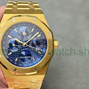 BBR Factory Audemars Piguet Royal Oak Perpetual Calendar 26574BA.OO.1220BA.01 41mm Full Gold Steel Blue Dial