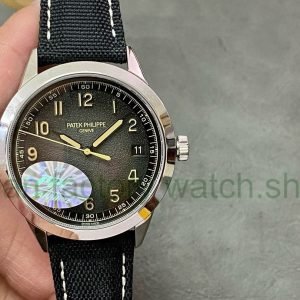 PPF Factory Patek Philippe Calatrava 5226G-001 40mm White Gold Canvas Strap Arabic Numerals Black Dial 2 c45a06e9 d40c 44eb 867e cfb081312311 Clean Factory Watch