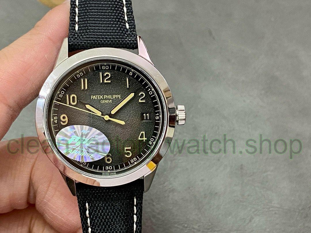 PPF Factory Patek Philippe Calatrava 5226G-001 40mm White Gold Canvas Strap Arabic Numerals Black Dial 1 c45a06e9 d40c 44eb 867e cfb081312311 Clean Factory Watch