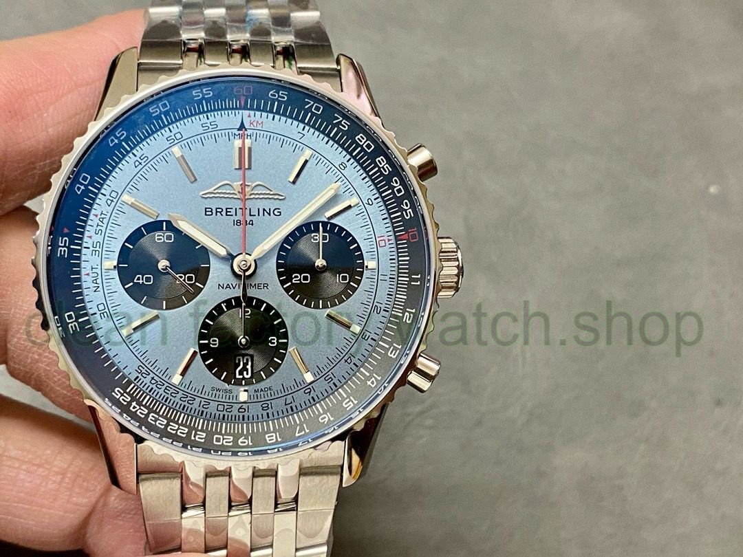 BLS Factory Breitling Navitimer 1 B01 Chronograph AB0138241C1A1 42mm Full Steel Black Eye Blue Dial 1 c51cf621 931b 436f a679 b48dbece7a38 Clean Factory Watch