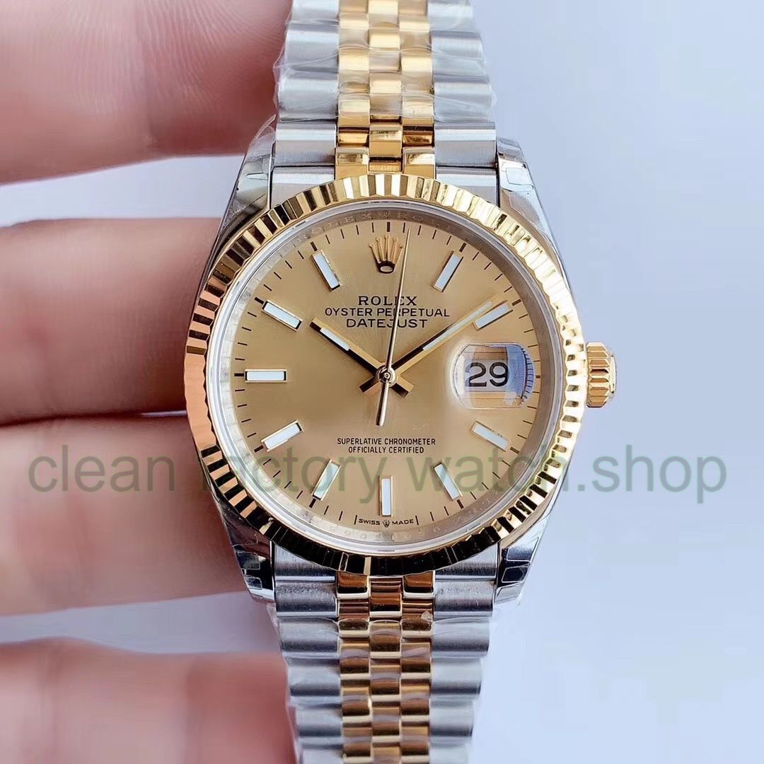 EW Factory Rolex Datejust 36 126233-0015 36mm Half Yellow Gold&Steel Champagne Dial Jubilee 1 c6829e03 33a3 4800 93da c6b90be8f3fe Clean Factory Watch