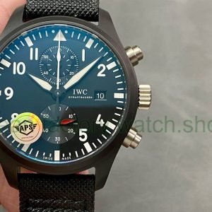 APS Factory IWC Pilot Chronograph Top Gun IW389001 44mm Ceramic Textile Strap Arabic Numerals Black Dial 4 ca1d4b0e 96ed 46ce a221 6173b6c4171f Clean Factory Watch