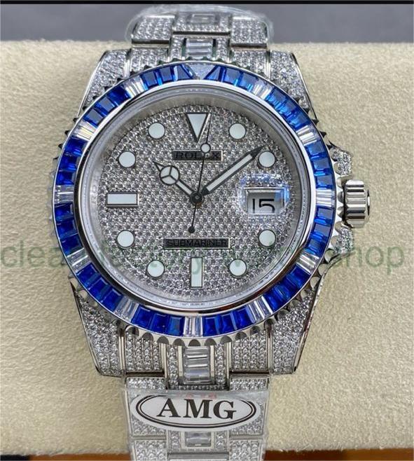 AMG Factory Rolex Submariner Date 116610 40mm, Blue&White Diamond Bezel Full 904L&Diamond, Diamond Dial 1 cc4fa12f 2999 4aa3 9bd9 f241d8d79acd Clean Factory Watch
