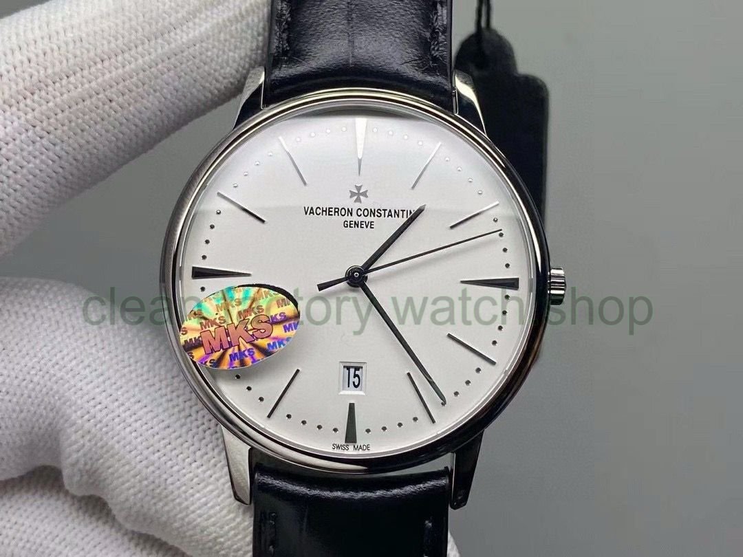 MKS Factory Vacheron Constantin Patrimony 85180-000G-9230 40mm Steel Leather Strap White Dial 1 cfe5b362 088f 46d6 a63c e613d460f5ee Clean Factory Watch