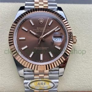 ARF Factory Rolex Datejust 41 126331-0002 41mm Half Rose Gold Brown Dial Jubilee 20 d037b935 920b 48e4 9a3c 6df2357c1d01 Clean Factory Watch