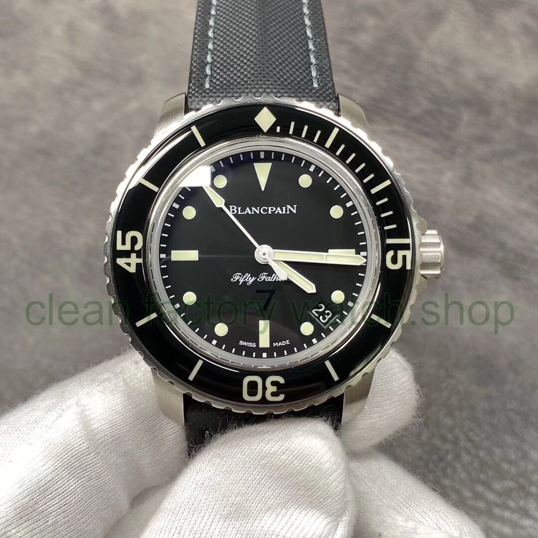 ZF Factory Blancpain Fifty Fathoms 5015E-1130-B52A 45mm Steel Textile Strap Black Dial 1 d410135c 51fe 4ae4 97d7 617c73fe0b36 Clean Factory Watch