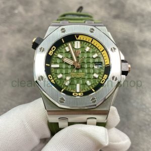 BF Factory Audemars Piguet Royal Oak Offshore Diver 15720ST.OO.A052CA.01 Steel Rubber Strap Green Dial 6 d48c4f28 3702 4e11 9656 333b6fc29c38 Clean Factory Watch