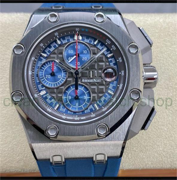 APF Factory Audemars Piguet Royal Oak Offshore Chronograph 26568PM.OO.A021CA.01 44mm Platinum Rubber Strap Grey Dial 1 d6791ed0 4c91 470b 9c0c 7846d0a4a5a7 Clean Factory Watch