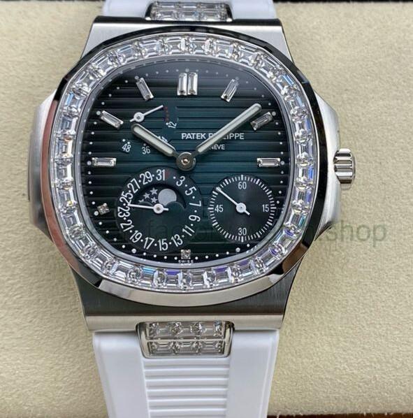 GR Factory Patek Philippe Nautilus 5712G 40mm Diamond Bezel Steel Leather Strap Blue Dial 1 da494600 675a 46bf 8b4a 4f0d1daf015f Clean Factory Watch