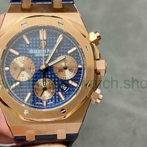 BF Factory Audemars Piguet Royal Oak Chronograph 26331OR.OO.D315CR.01 41mm Rose Gold Leather Strap Blue Dial 18 da889eed 3606 496f aab3 4bb875b81b0f Clean Factory Watch
