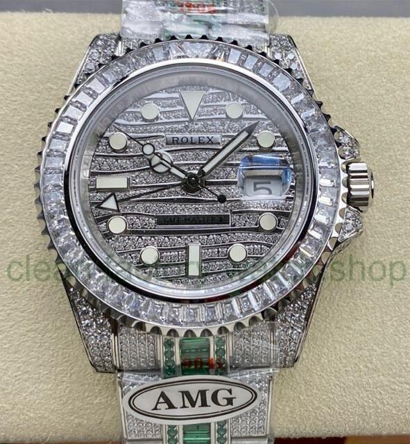AMG Factory Rolex GMT-Master II 116769TBR-74779BR 40mm Full 904L Half Green Bracelet Material Diamond Dial
