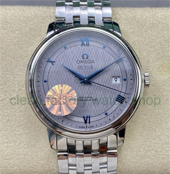 GT Factory Omega De Ville Prestige 424.13.40.20.06.002 39.5mm Full Steel Blue Roman Number Silver Web Weaving Dial 1 e5159268 0cd0 45d8 986f c3bf587dba37 Clean Factory Watch