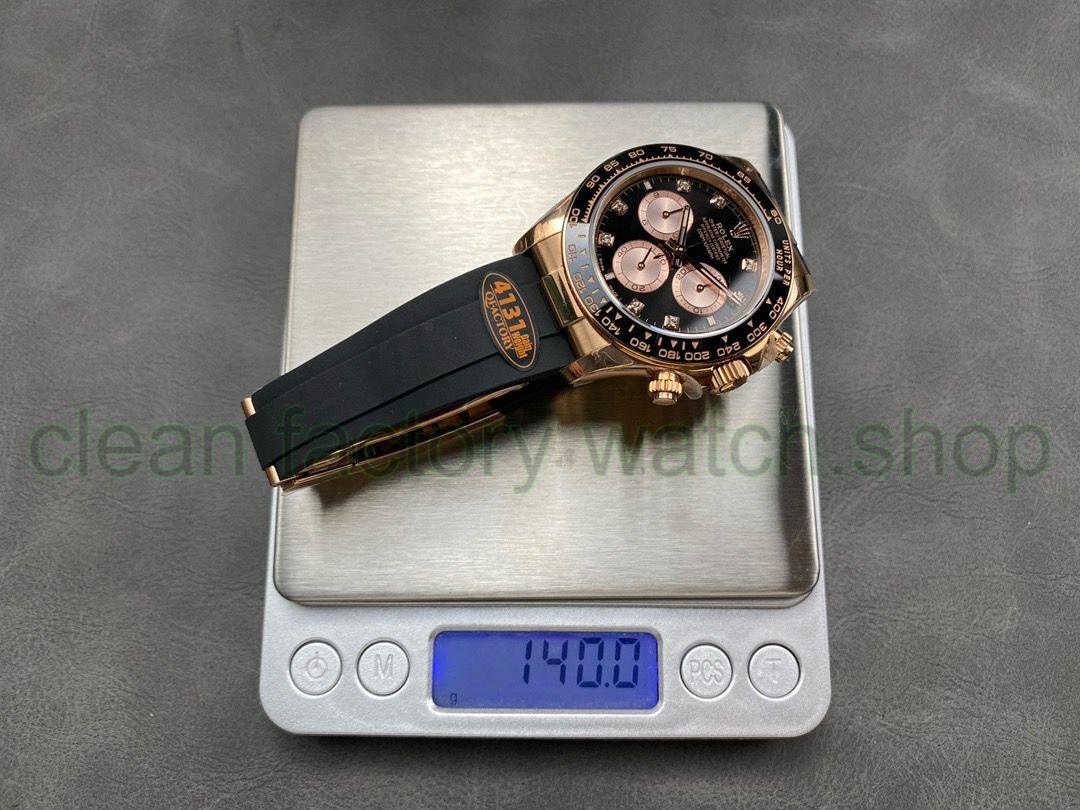 QF Factory 'counterweight 140g' Rolex Daytona 126515LN-0004 40mm Rose Gold Rubber Strap Diamond Black Dial 3 e6de4d4f f24c 41ae a6a3 7c4e0b0fc7da Clean Factory Watch