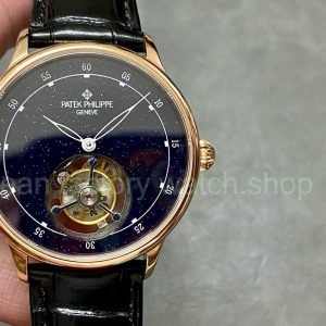 Tourbillon Patek Philippe 43mm Rose Gold Leather Strap Starry Sky Black Dial 20 e6f70e38 0c47 427e b074 54aef2f92d62 Clean Factory Watch