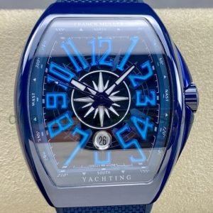 T+plus Factory Franck Muller V45 Yacht Limited Edition 45mm Blue Ceramic Rubber Strap Blue Arabic Numerals Blue Dial 5 e739e135 8f41 43c4 8403 051f009a7797 Clean Factory Watch