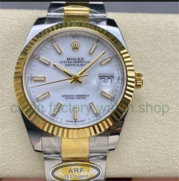 ARF Factory Rolex Datejust 41 126333-0015 41mm Half Yellow Gold White Dial 1 e7b26b4d 22f6 4052 9ebc d79a8952f989 Clean Factory Watch