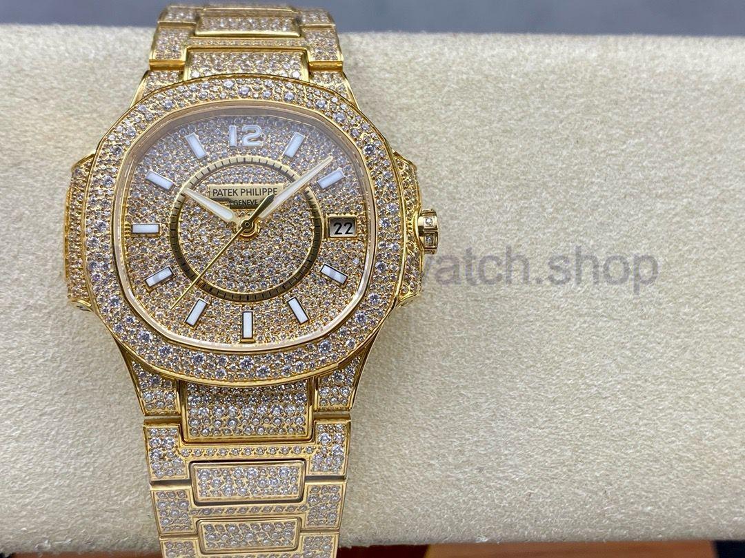 GR Factory Patek Philippe Nautilus 7021 33.6mm Full Jewelry&Yellow Gold Jewelry Dial 1 ecb23651 0783 443d a47f b7730f0e7b31 Clean Factory Watch