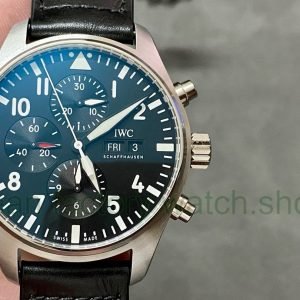 ZF Factory IWC Pilot Chronograph IW388111 43mm Steel Leather Strap Black Arabic Numerals Dial 3 edcd6f4d 07c6 4be3 b641 bde206ed48bb Clean Factory Watch