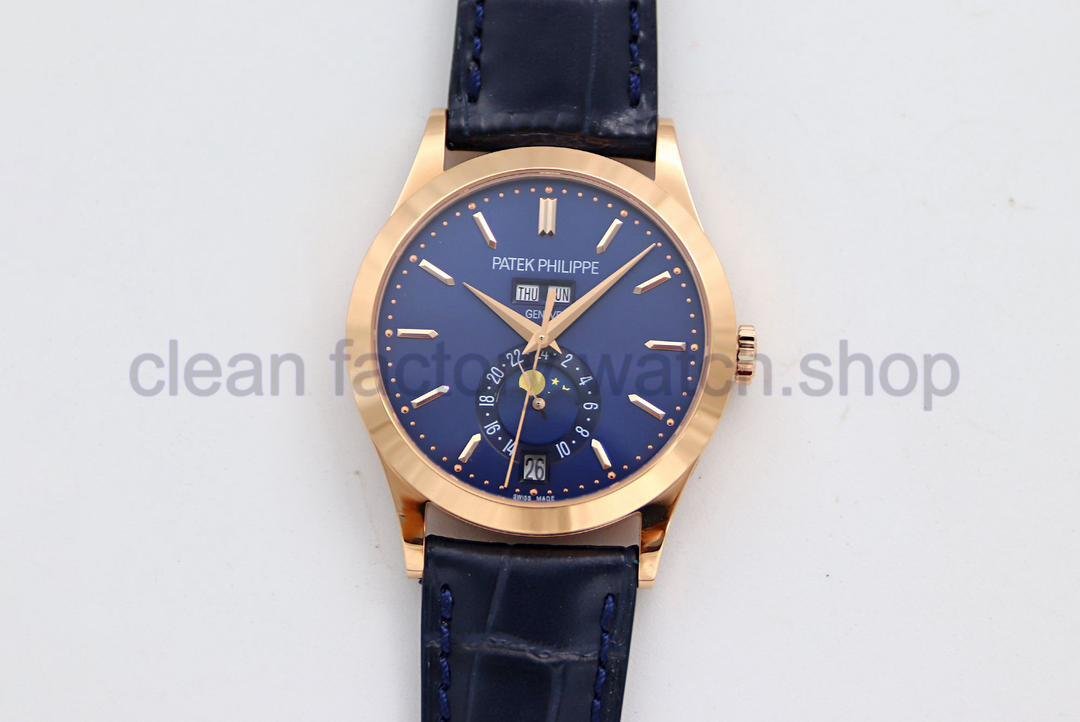 GR Factory Patek Philippe Annual Calendar 5396R-014 38mm Yellow Gold Leather Strap Blue Dial 1 f1c7db6d b8bf 4ac1 afd9 b4c72ace106a Clean Factory Watch