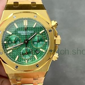 BF Factory Audemars Piguet Royal Oak Chronograph 26331BA.OO.1220BA.02 41mm Full Yellow Gold Green Dial 10 f616132e 37bc 4778 9371 4a83eeeae3cb Clean Factory Watch