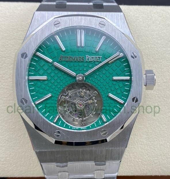 R8 Factory Audemars Piguet Royal Oak Tourbillon 26534TI.OO.1220TI.01 41mm Full Steel Green Dial 1 007ae013 0cb3 411b ba40 6b958c70265e Clean Factory Watch
