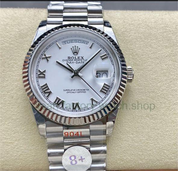 8+ Factory ‘Counterweight’ Rolex Day-Date 128239-0038 36mm Full White Gold Roman Numerals White Dial 1 0bc3cff1 03d7 4cb4 8dcb 2c135ab43649 Clean Factory Watch