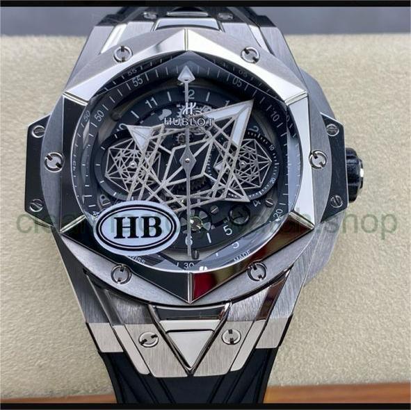 HB Factory Hublot Big Bang Sang Bleu 418.NX.1107.RX.MXM19 45mm Titanium Black Rubber Strap Skeletonized Black Dial 1 514c55cf 9831 4576 9be0 36864e643bc8 Clean Factory Watch
