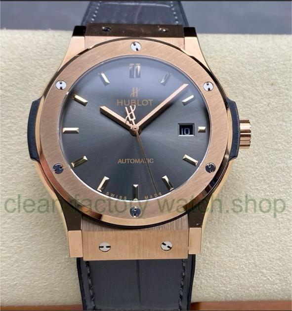 HB Factory Hublot Classic Fusion 542.OX.7081.LR 42mm Rose Gold Leather Strap Grey Dial 1 524a653c b61f 42dc b6a5 57fa23b8a4f0 1 Clean Factory Watch