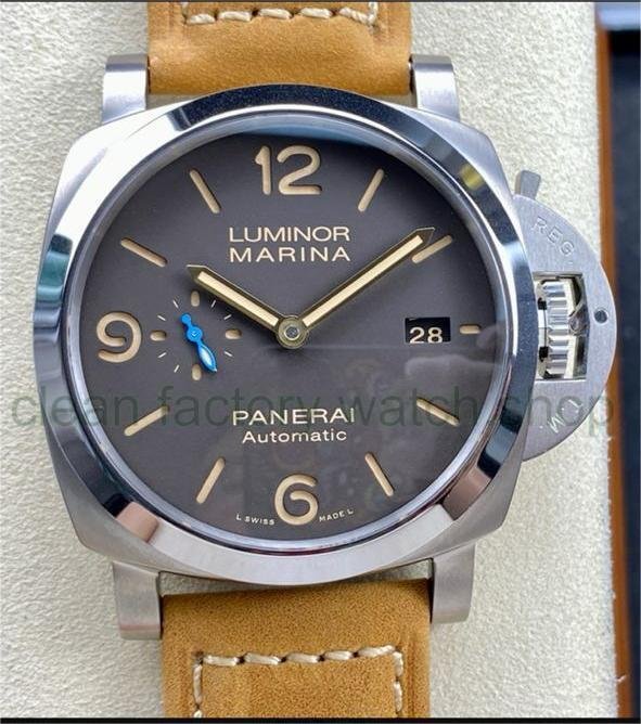 TTF Factory Panerai Luminor Marina 1950 3 Days Automatic PAM 01351 Titanium Leather Strap Arabic Numerals Black Dial 1 5f1b9305 b334 4921 887f 032d0056842a Clean Factory Watch