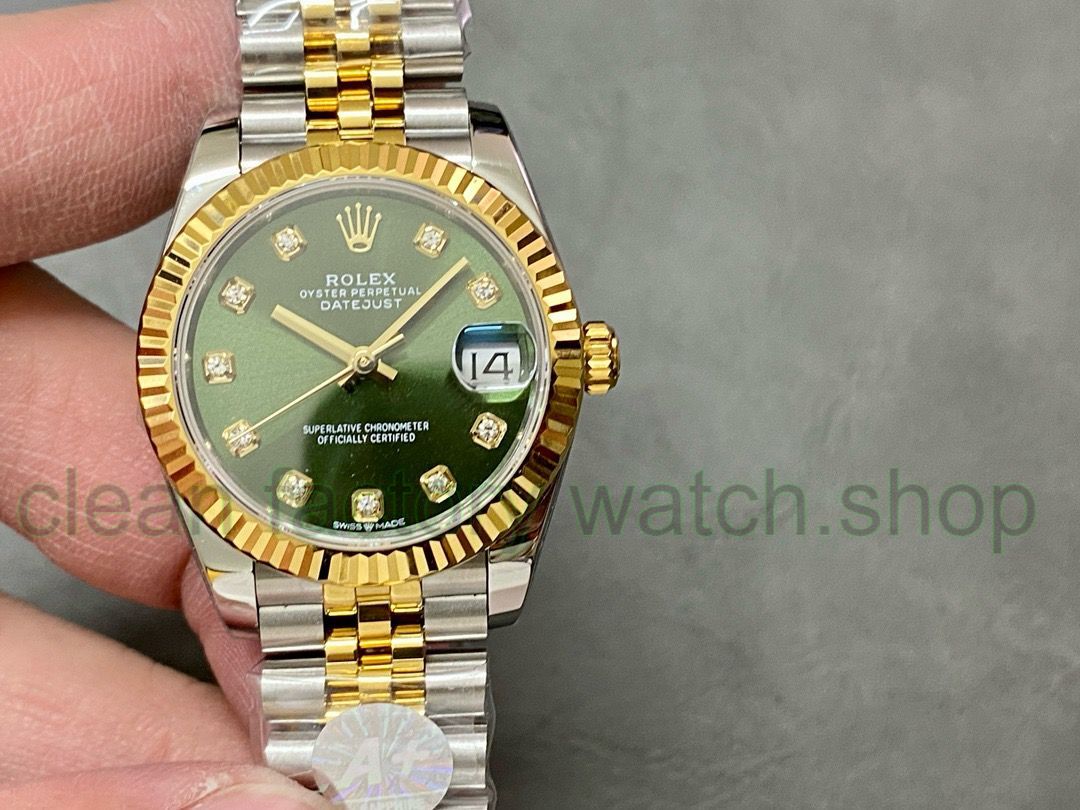 A+ Factory Rolex Datejust 278273-0030 31mm Half Yellow Gold Diamond Mop Green Dial Jubilee 1 6e802ed0 e2c1 44f5 9c7a a22f12477965 Clean Factory Watch