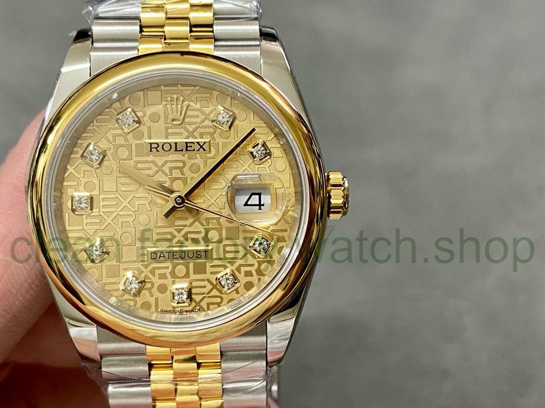 A+ Factory Rolex Datejust 126203-0033 36mm Half Yellow Gold Diaond Mop Champagne Computer Dial Jubilee 1 7c80f698 580e 4e3a a154 bf3c4c56f335 Clean Factory Watch