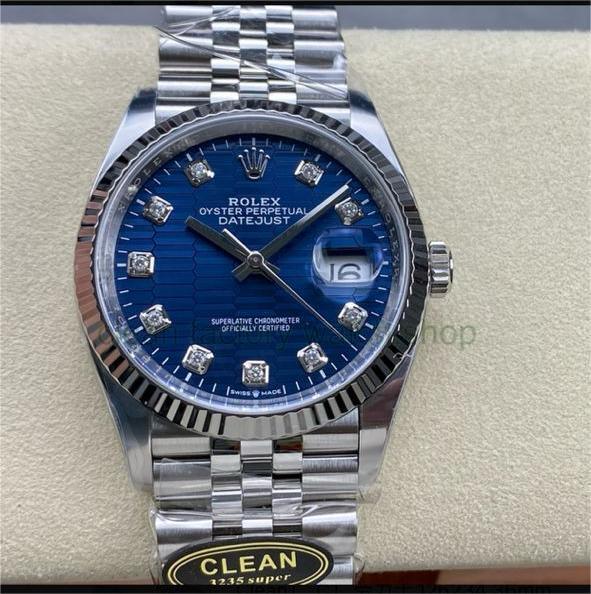 Clean Factory Rolex Datejust 126234-0057 36MM Full 904L Diamond Fluted Motif Blue Dial Jubilee 1 b68e0873 6168 481b 925e 0e48bb5bf583 Clean Factory Watch