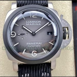 TTF Factory Panerai Luminor Luminor Marina 1950 3 Days PAM01122 Titanium Textile Strap Arabic Numerals Black Dial