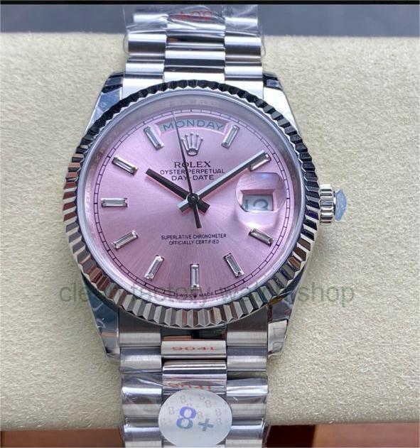 8+ Factory ‘Counterweight’ Rolex Day-Date 128239-0071 36mm Full 904L Baguette Diamond Pink Dial 1 d9129262 ccfd 4d21 b934 c9591b0e74f2 Clean Factory Watch