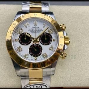 Clean Factory Rolex Daytona 116523 40MM Half Gold Arabic Number Black Eye White Dial 12 e5fa30f8 7024 4f15 a616 b1774bf27c42 Clean Factory Watch