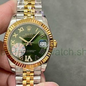 A+ Factory Rolex Datejust 278273-0016 31mm Half Yellow Gold Roman Numerals&Diamond Green Dial Jubilee 14 e66af221 abe9 41b7 95b2 1521776035dc Clean Factory Watch