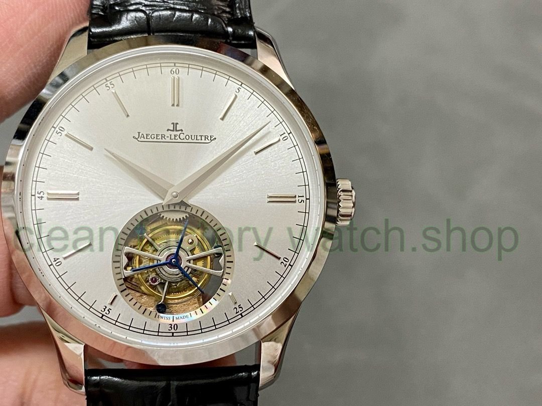 AX Factory Jaeger-LeCoultre Master Ultra Thin Tourbillion JLQ1323420 42mm Steel Leather Strap Silver Dial 1 edfa501a 4dac 4b8f a76c 9e4fb352f124 Clean Factory Watch