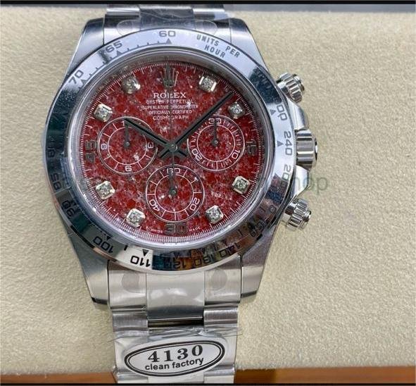 Clean Factory Rolex Daytona 116509G 40MM Full White Gold Diamond Red Dial 1 f147e60d c97f 4729 9537 6a17cf1a90fc Clean Factory Watch