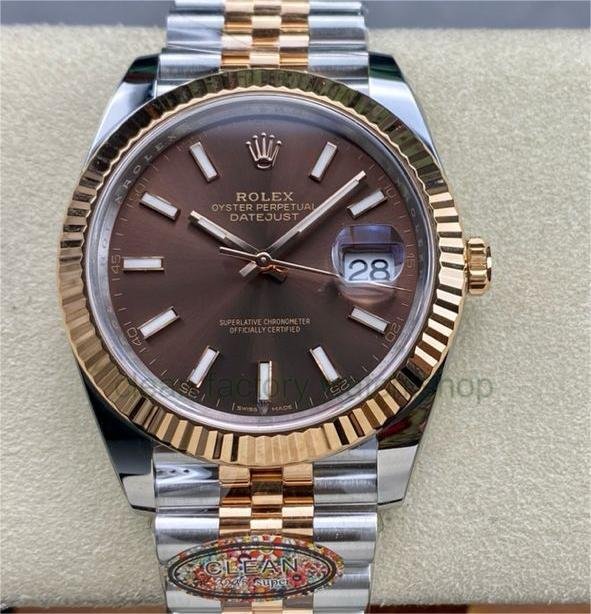 Clean Factory Rolex Datejust 126331-0002 41MM Half Rose Gold Brown Dial Jubilee 1 f239b045 a785 48bc bff8 d29446f11a08 Clean Factory Watch